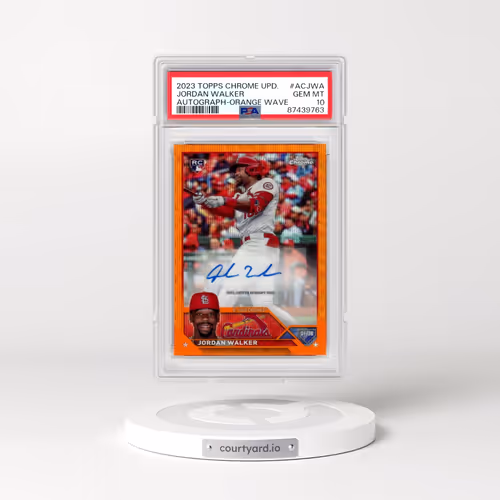 2023 Topps Chrome Update Autograph #ACJWA Jordan Walker - Orange Wave Refractor (PSA 10 GEM MINT)
