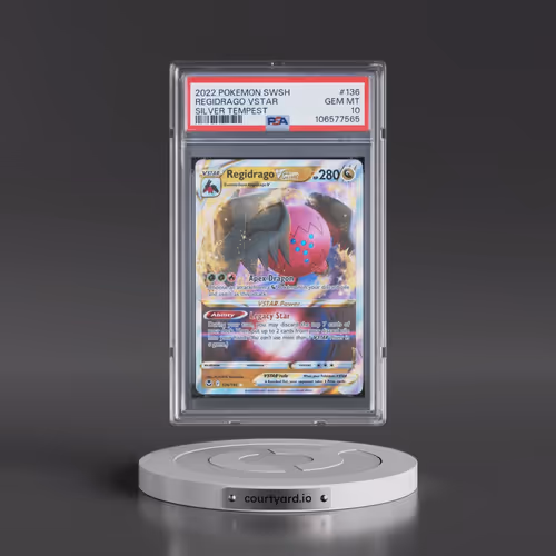 2022 Pokémon Sword & Shield Silver Tempest #136 Regidrago Vstar (PSA 10 GEM MINT)