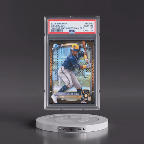 2025 Bowman Chrome Prospects #BCP50 Jesus Made - Reptilian Refractor (PSA 10 GEM MINT)