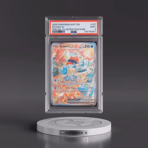 2025 Pokémon Wht EN-White Flare #167 Keldeo EX - Holo Special Illustration Rare (PSA 9 MINT)