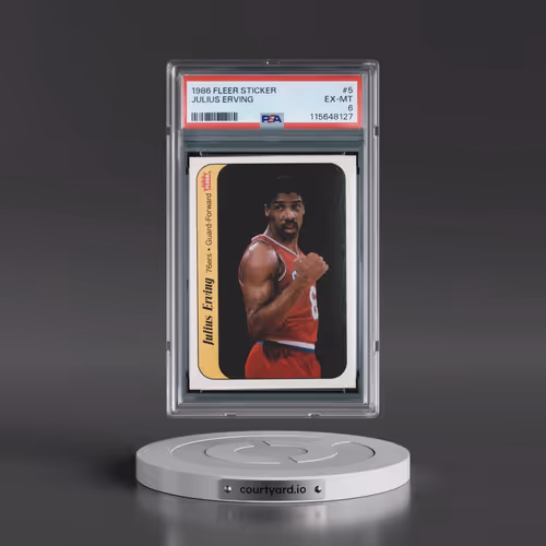 1986 Fleer Sticker #5 Julius Erving (PSA 6 EX-MT)