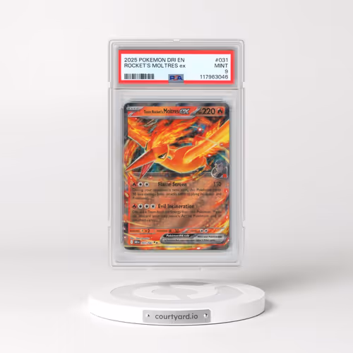 2025 Pokémon Dri EN-Destined Rivals #031 Team Rocket's Moltres EX - Holo (PSA 9 MINT)