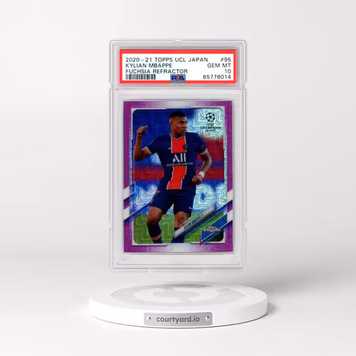 2020 Topps UEFA Champions League Japan Edition #95 Kylian Mbappe - Fuchsia Refractor (PSA 10 GEM MIN