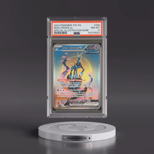 2024 Pokémon Tef EN-Temporal Forces #206 Iron Crown EX - Holo Special Illustration Rare (PSA 8 NM-MT