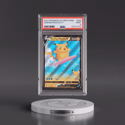 2021 Pokémon Celebrations #008 Surfing Pikachu V - Holo (PSA 9 MINT)