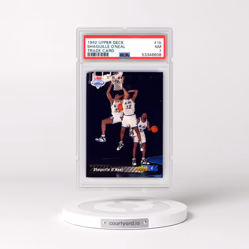 1992 Upper Deck #1b Shaquille O'Neal - Trade Card (PSA 7 NM)