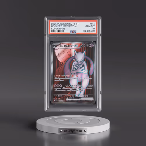 2025 Pokémon SV10-Glory of Team Rocket #114 Team Rocket's Mewtwo EX - Holo Super Rare (PSA 10 GEM MI