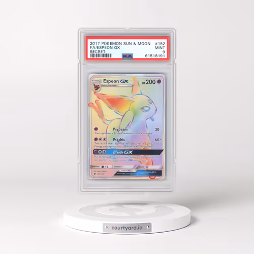 2017 Pokémon Sun & Moon #152 Espeon GX - Holo Full Art Secret (PSA 9 MINT)