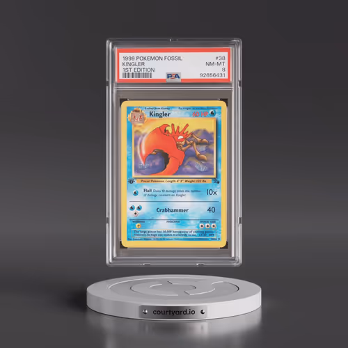 1999 Pokémon Fossil #38 Kingler - 1st Edition (PSA 8 NM-MT)