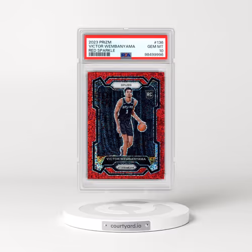 2023 Panini Prizm #136 Victor Wembanyama - Red Sparkle (PSA 10 GEM MINT)