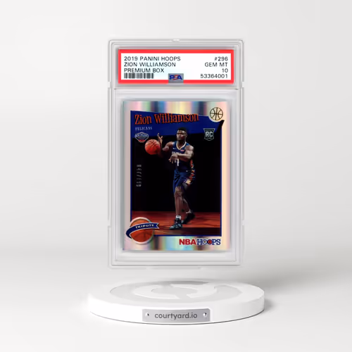 2019 Panini Hoops #296 Zion Williamson - Premium Box (PSA 10 GEM MINT)