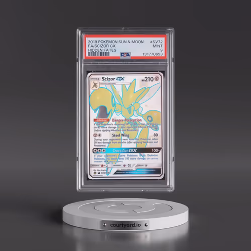 2019 Pokémon Sun & Moon Hidden Fates #SV72 Scizor GX - Holo Full Art (PSA 9 MINT)
