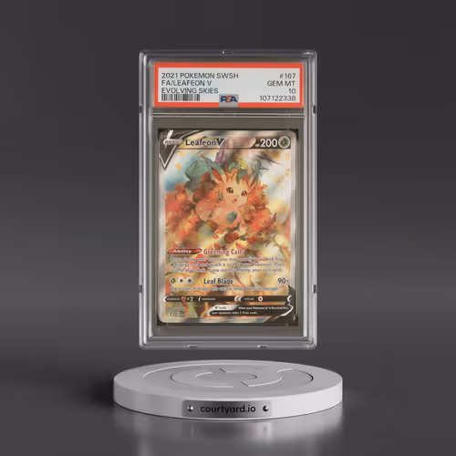 2021 Pokémon Sword & Shield Evolving Skies #167 Leafeon V - Holo Full Art (PSA 10 GEM MINT)