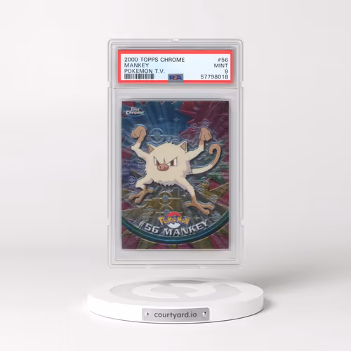 2000 Topps Chrome Pokémon T.V. #56 Mankey (PSA 9 MINT)