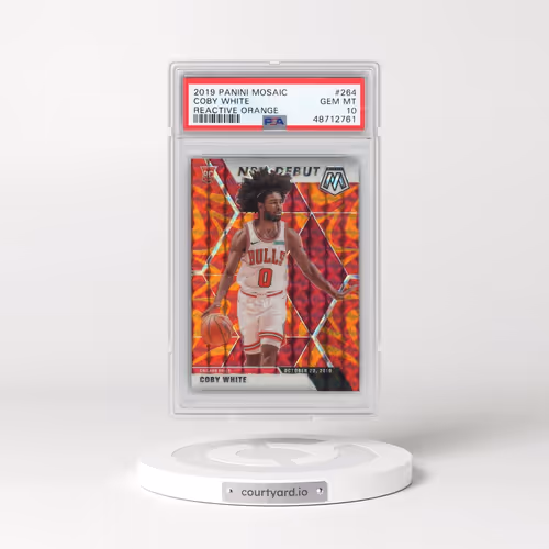 2019 Panini Mosaic #264 Coby White - Reactive Orange (PSA 10 GEM MINT)