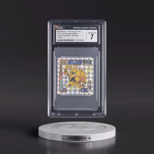 1998 Seal Retsuden Technique (1998 Amada)(1st Gen.) #154 Electabuzz - Thunder Punch - Prism (CGC 7 N