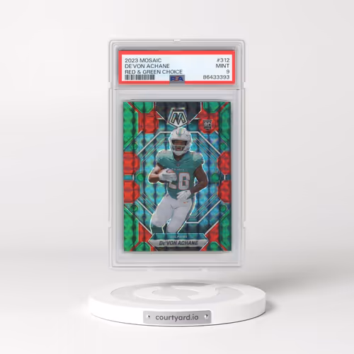 2023 Panini Mosaic #312 DE'Von Achane - Red & Green Choice (PSA 9 MINT)