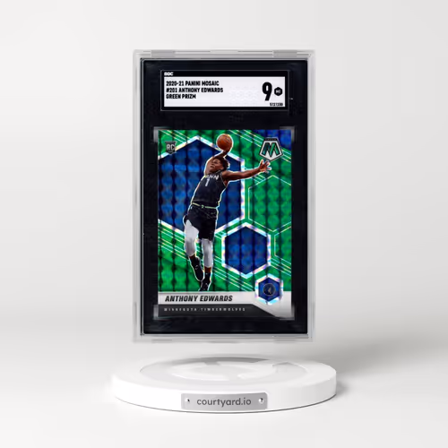2020 Panini Mosaic #201 Anthony Edwards - Green Prizm (SGC 9 MINT)