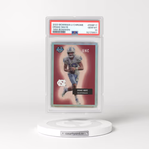 2023 Bowman University Chrome 1955 Bowman #55BF17 Drake Maye (PSA 10 GEM MINT)