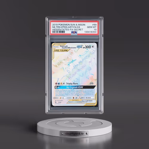2019 Pokémon Sun & Moon Hidden Fates #69 Moltres & Zapdos & Articuno GX - Holo Full Art Secret (PSA