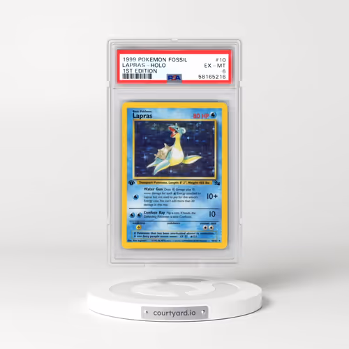 1999 Pokémon Fossil #10 Lapras - 1st Edition Holo (PSA 6 EX-MT)
