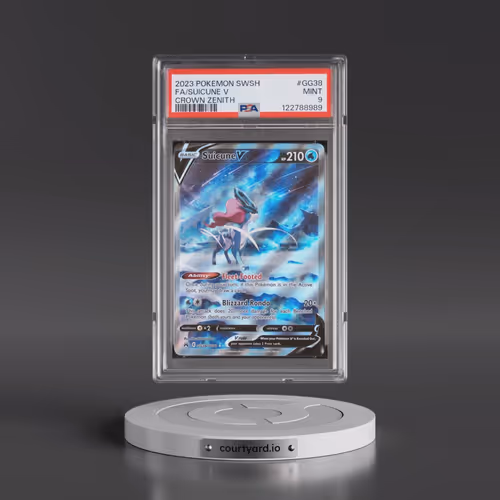 2023 Pokémon Sword and Shield Crown Zenith #GG38 Suicune V - Holo Full Art (PSA 9 MINT)