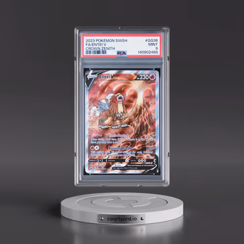 2023 Pokémon Sword and Shield Crown Zenith #GG36 Entei V - Holo Full Art (PSA 9 MINT)