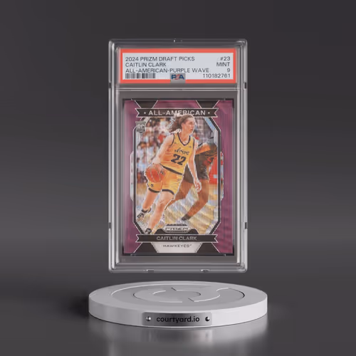 2024 Panini Prizm Draft Picks All-American #23 Caitlin Clark - Purple Wave (PSA 9 MINT)
