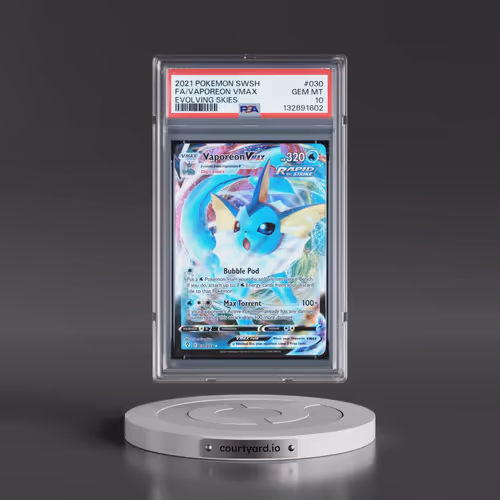 2021 Pokémon Sword & Shield Evolving Skies #030 Vaporeon Vmax - Full Art (PSA 10 GEM MINT)