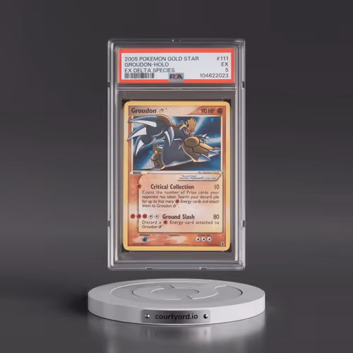 2005 Pokémon EX Delta Species #111 Groudon - Holo Gold Star (PSA 5 EX)