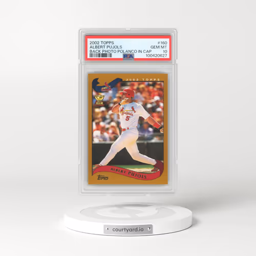 2002 Topps #160 Albert Pujols - Back Photo Polanco in Cap (PSA 10 GEM MINT)