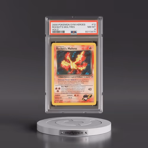 2000 Pokémon Gym Heroes #12 Rocket's Moltres - Holo (PSA 8 NM-MT)