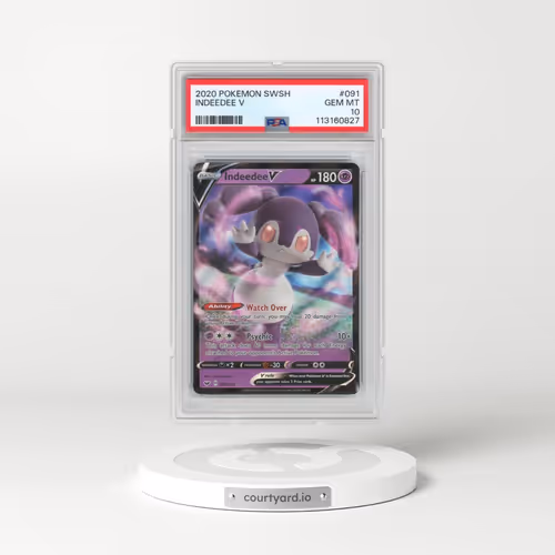 2020 Pokémon Sword & Shield #091 Indeedee V - Holo (PSA 10 GEM MINT)