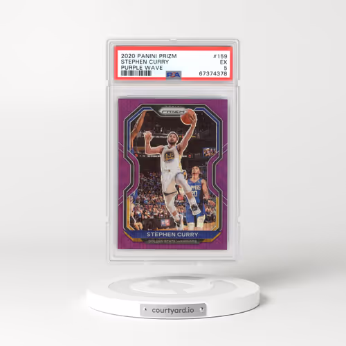 2020 Panini Prizm #159 Stephen Curry - Purple Wave (PSA 5 EX)