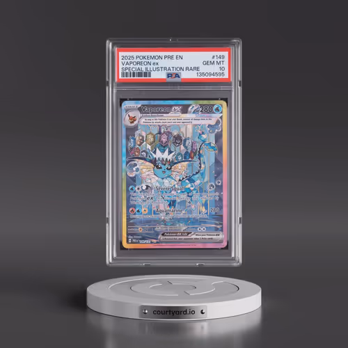2025 Pokémon Pre EN-Prismatic Evolutions #149 Vaporeon EX - Holo Special Illustration Rare (PSA 10 G