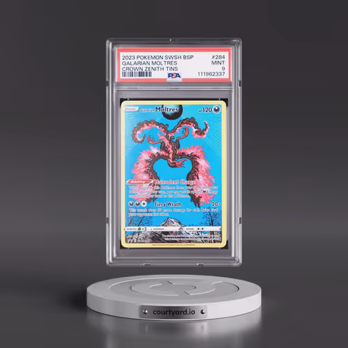 2023 Pokémon Swsh Black Star Promo #284 Galarian Moltres - Crown Zenith Tins (PSA 9 MINT)