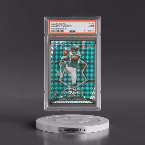 2022 Panini Mosaic #335 Ahmad “Sauce” Gardner - Green Mosaic (PSA 9 MINT)