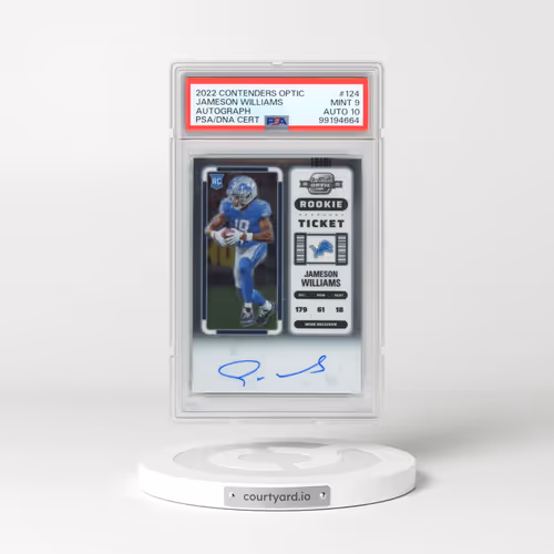 2022 Panini Contenders Optic #124 Jameson Williams - Autograph (PSA 9 MINT)