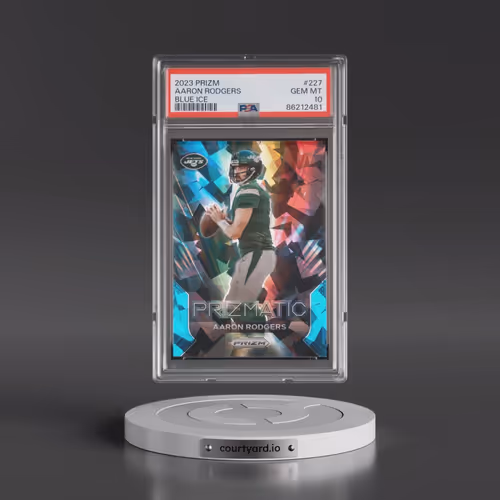 2023 Panini Prizm #227 Aaron Rodgers - Blue Ice (PSA 10 GEM MINT)