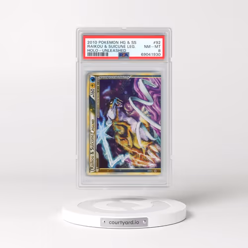 2010 Pokémon Heartgold & Soulsilver Unleashed #92 Raikou & Suicune Legend - Holo (PSA 8 NM-MT)
