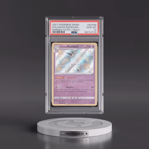 2021 Pokémon Sword & Shield Shining Fates #SV048 Galarian Rapidash - Holo (PSA 10 GEM MINT)