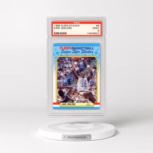 1988 Fleer Sticker #8 Karl Malone (PSA 9 MINT)