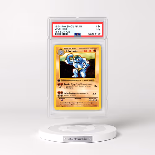 1999 Pokémon Game #34 Machoke - 1st Edition (PSA 7 NM)