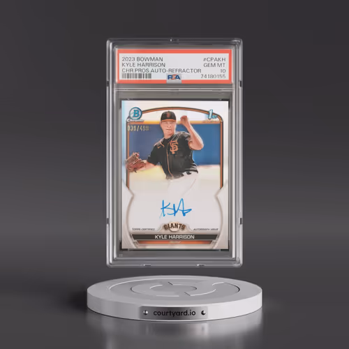 2023 Bowman Chrome Prospect Autographs #CPAKH Kyle Harrison - Refractor (PSA 10 GEM MINT)