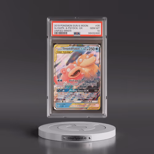 2019 Pokémon Sun & Moon Unified Minds #35 Slowpoke & Psyduck GX - Holo (PSA 10 GEM MINT)