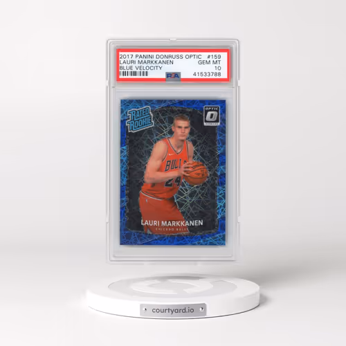 2017 Panini Donruss Optic #159 Lauri Markkanen - Blue Velocity (PSA 10 GEM MINT)