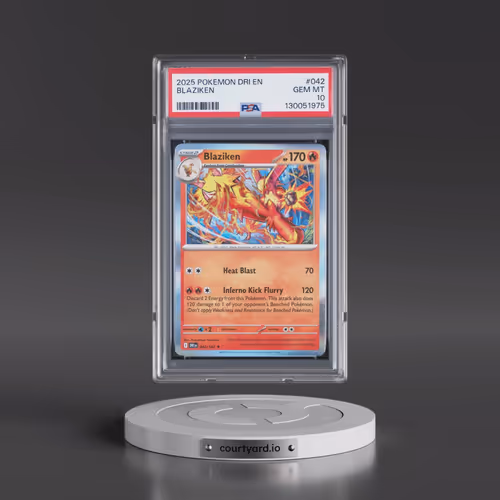 2025 Pokémon Dri EN-Destined Rivals #042 Blaziken (PSA 10 GEM MINT)