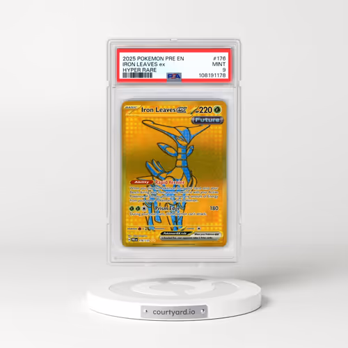 2025 Pokémon Pre EN-Prismatic Evolutions #176 Iron Leaves EX - Holo Hyper Rare (PSA 9 MINT)