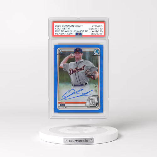 2020 Bowman Draft Chrome Draft Picks Autographs #CDAKC Colt Keith - Blue Wave Refractor (PSA 10 GEM MINT)