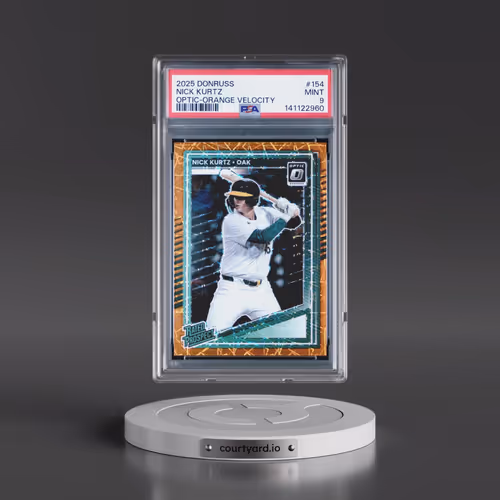2025 Panini Donruss #154 Nick Kurtz - Optic-Orange Velocity (PSA 9 MINT)